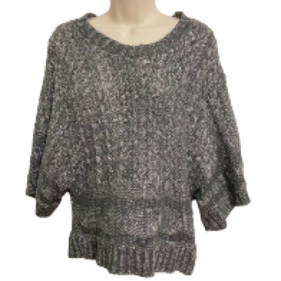 COUTURE Romeo & Juliet Gray Silver Starburst Cable Knit Sweater Womens Medium - Picture 1 of 11